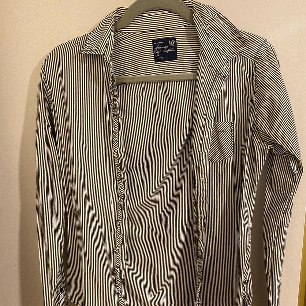 Button up with ruffle detail